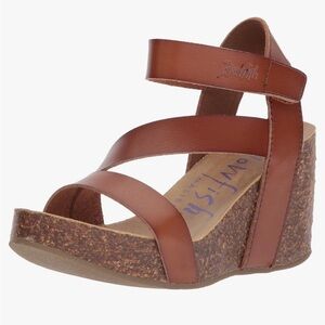 Pre-owned Blowfish Malibu women’s Hapuku wedge sandals brown size 7.5